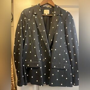 Sezane Christie Black Polka Dot Women's Blazer